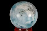 Polished Larimar Sphere - Dominican Republic #168194-1